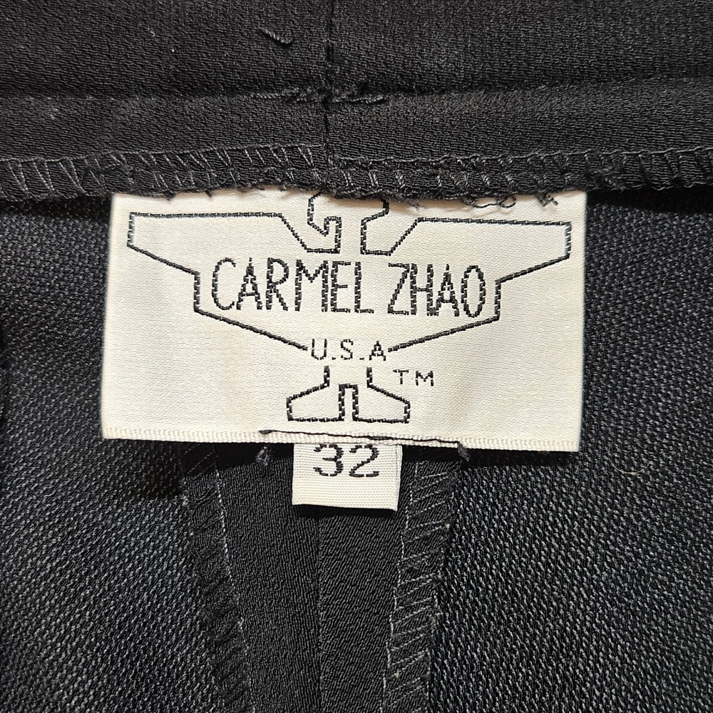 Carmel Zhao USA VTG Black High Waisted Straight Leg Tailored Dress Pants Size 32 - Picture 4 of 14